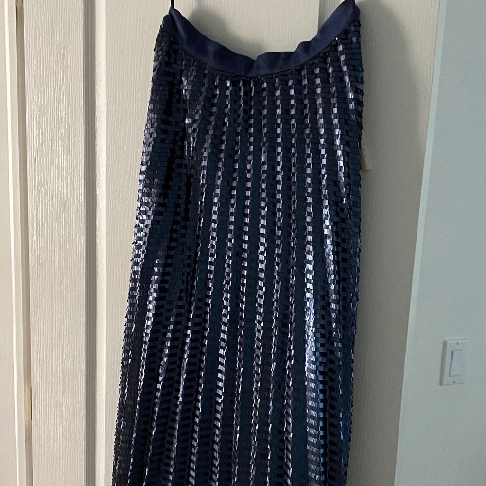 Anthropologie Maeve Midi pleated Sequin Skirt